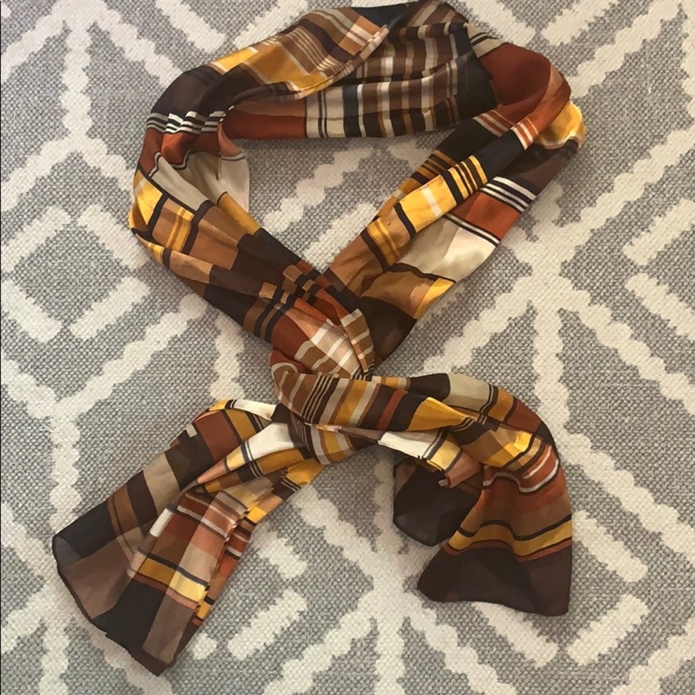 70’s colorblock polyester scarf